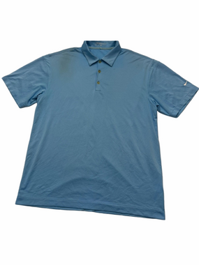 Nike Drifit Golf Sporry Activewear Men Medium Light Blue Performance Polo